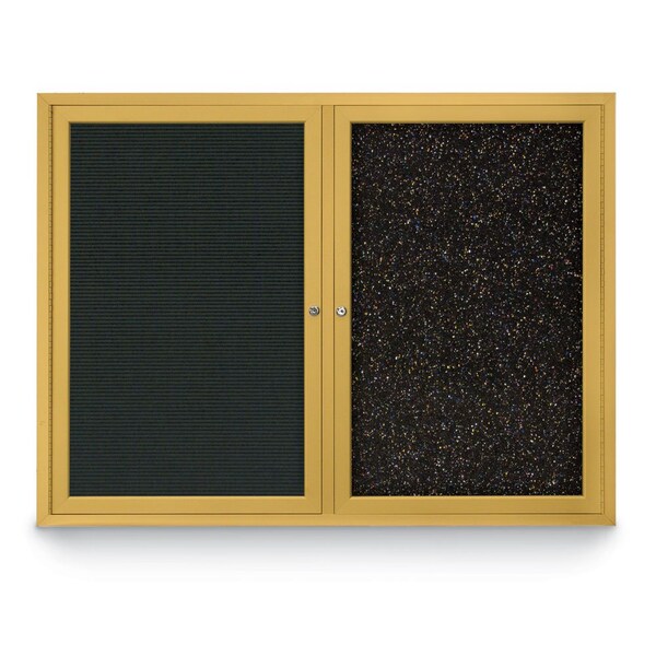 United Visual Products Corkboard, Pearl /Satin, 72" x 48" UV408-SATIN-PEARL - main